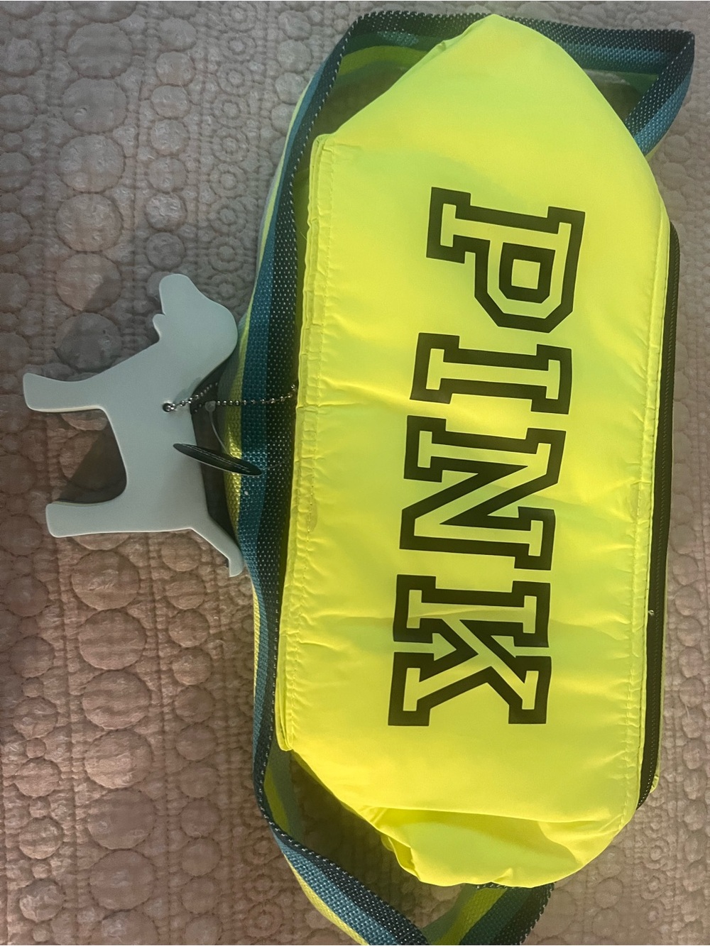 PINK Neon Yellow Logo Fanny Pack Cooler